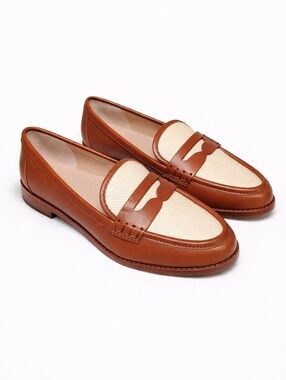 Lauren Ralph Lauren Wynnie Loafers Tan Raffia Leather Women’s 6.5 NIB